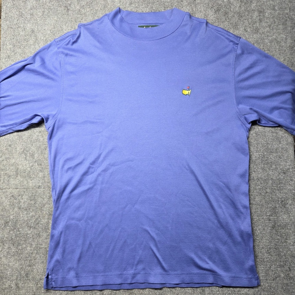 Amen Corner Masters T Shirt Mens L Blue Golf Pima Cotton Double Mercerized